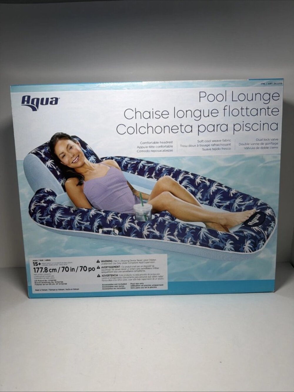 Aqua Luxury Extra Long 5' 8 Inflatable Pool Lounger